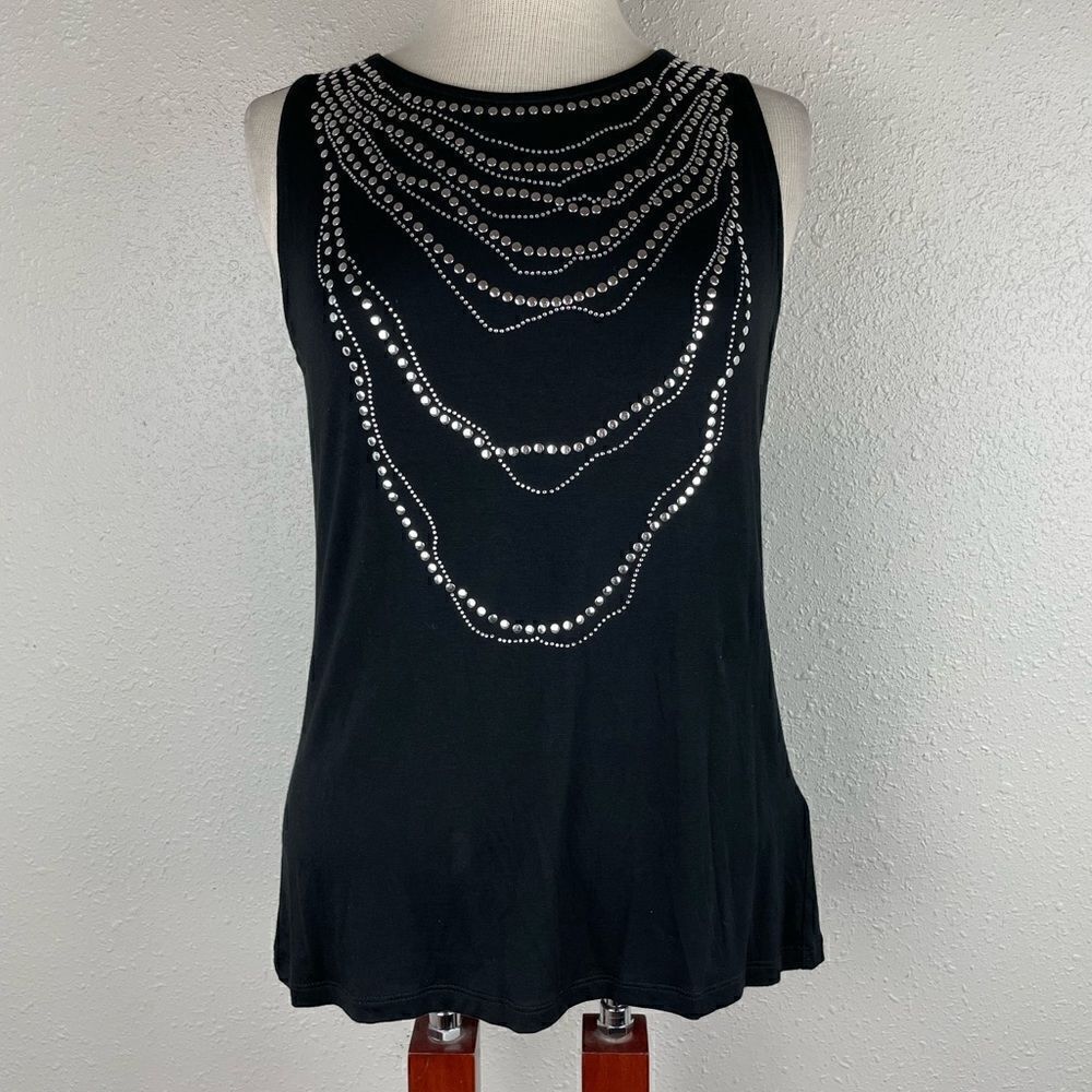 NWT August Silk Options Sleeveless Studded Top Size M